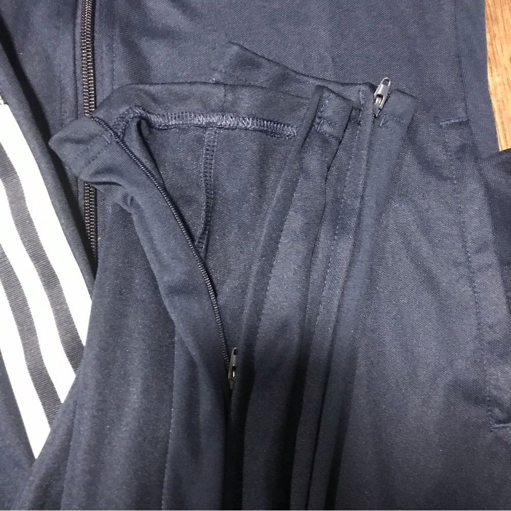 Brand new NWT adidas navy blue tracksuit ladies small pants and medium jacket. - Picture 8 of 9